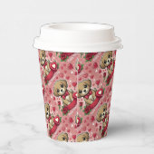 Cartoon puppy met Valentijnsdag harten Papieren Bekers (Rechts)