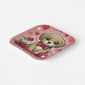 Cartoon puppy met Valentijnsdag harten Papieren Bordje (Gebogen)