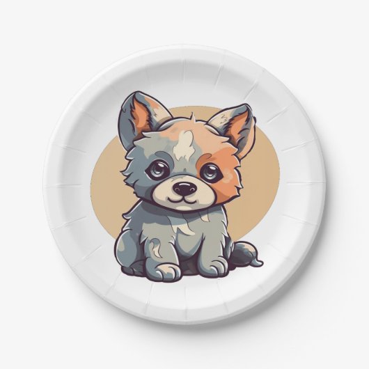 CARTOON PUPPY PAPIEREN BORDJE (Voorkant)