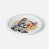 CARTOON PUPPY PAPIEREN BORDJE (Gekanteld)