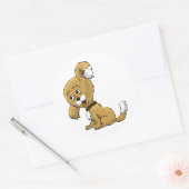 Cartoon Puppy Ronde Sticker (Envelop)