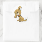 Cartoon Puppy Ronde Sticker (Tas)