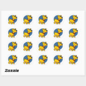 Cartoon puppy ronde sticker (Vel)