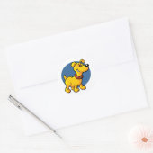 Cartoon puppy ronde sticker (Envelop)