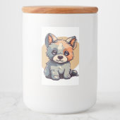 CARTOON PUPPY VOEDSELCONTAINER ETIKET (Voorkant)