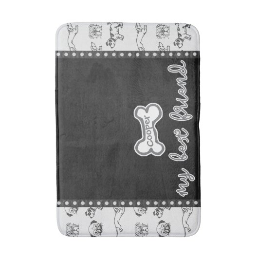 Cartoon Pups Pet Medium Bath Mat (Voorkant Verticaal)