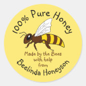 Cartoon Pure Honey Jar Label Stickers (Voorkant)