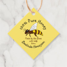Cartoon Pure Honey Jar Labels