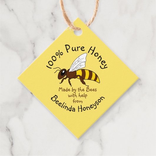 Cartoon Pure Honey Jar Labels (Voorkant)
