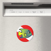 Cartoon Queen Angelfish Duikvlag Magneet (Insitu (Vaatwasser))
