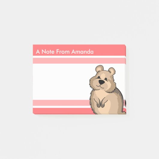 Cartoon Quokka Cute Design for Dierenvriend Post-it® Notes (Voorkant)