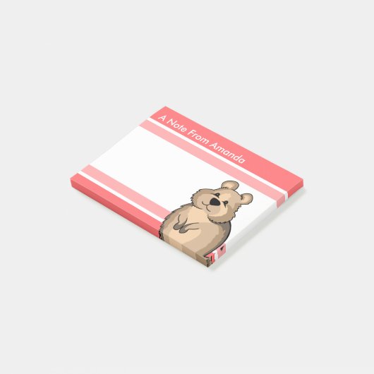 Cartoon Quokka Cute Design for Dierenvriend Post-it® Notes (Schuin)