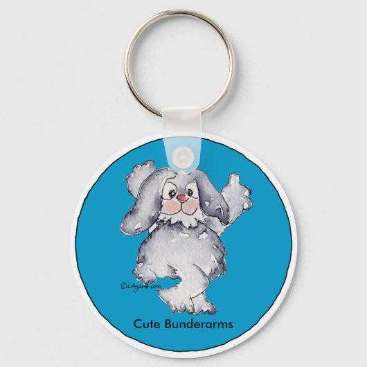 Cartoon Rabbit Cute Personalized Keychains Sleutelhanger (Voorkant)