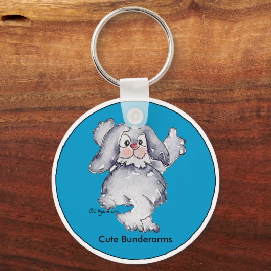 Cartoon Rabbit Cute Personalized Keychains Sleutelhanger (Voorkant)
