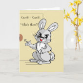 Cartoon Rabbit Knock-Knock Joke Wenskaart Kaart (Gele Bloem)