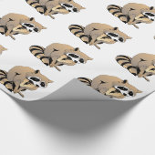 Cartoon Raccoon Cadeaupapier (Hoek)