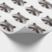Cartoon Raccoon Head Cadeaupapier (Hoek)