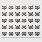 Cartoon Raccoon Head Cadeaupapier (Vlak)