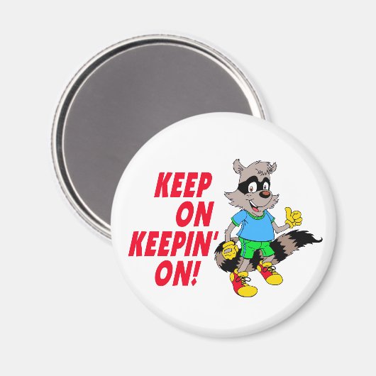 Cartoon Raccoon Magneet (Voorkant / Achterkant)