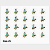 Cartoon Raccoon Ronde Sticker (Vel)