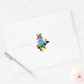 Cartoon Raccoon Ronde Sticker (Envelop)