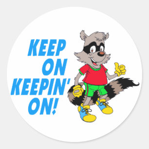 Cartoon Raccoon Ronde Sticker