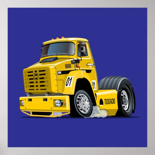 Cartoon race-vrachtwagen poster (Voorkant)