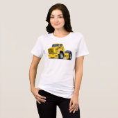 Cartoon race-vrachtwagen Tri-Blend shirt (Voorkant volledig)