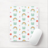 Cartoon Rainbow Cat Pattern Muismat (Met muis)