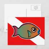 Cartoon Rainbow Parrotfish Duikvlag Briefkaart (Voorkant / Achterkant)