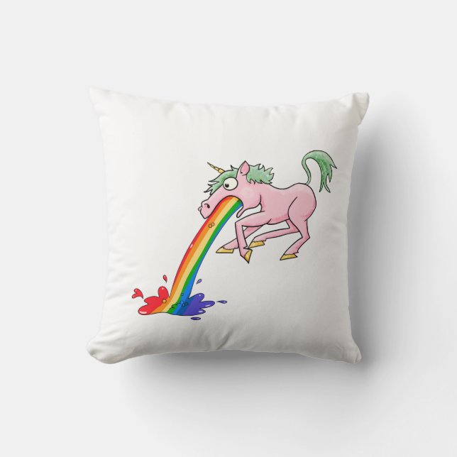 Cartoon Rainbow Unicorn Kussen (Voorkant)