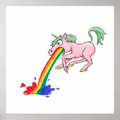 Cartoon Rainbow Unicorn Poster (Voorkant)