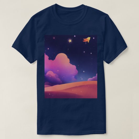Cartoon raketschip t-shirt (Design voorkant)
