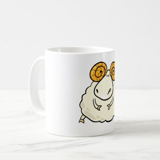 Cartoon Ram Sheep Coffee Mok (Voorkant links)