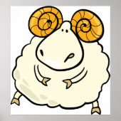 Cartoon Ram Sheep Poster (Voorkant)