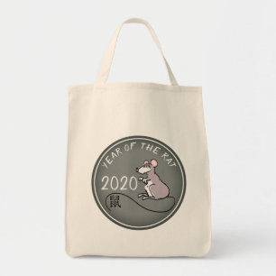 Cartoon Rat Chinees nieuwjaar 2020 Gorcery TB Tote Bag