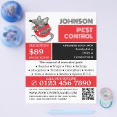 Cartoon rat Logo - ongediertebestrijding Advertere Flyer (Enkel)