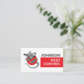 Cartoon rat Logo - ongediertebestrijding Visitekaartje (Staand voorkant)
