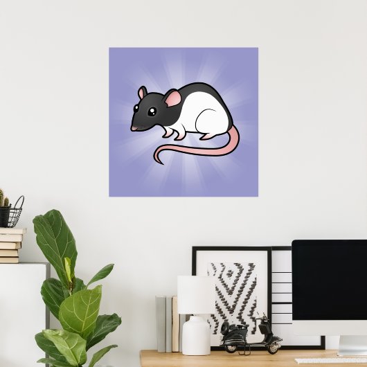 Cartoon Rat Poster (Thuiskantoor)