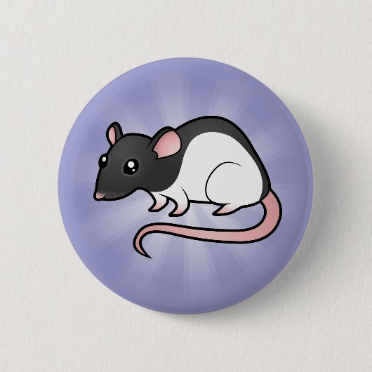Cartoon Rat Ronde Button 5,7 Cm (Voorkant)