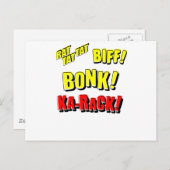 Cartoon RAT TAT TAT, BIFF! BONK! KA-RACK! Briefkaart (Voorkant / Achterkant)