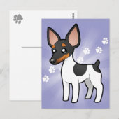 Cartoon Rat Terrier/Speelgoed Fox Terrier Briefkaart (Voorkant / Achterkant)