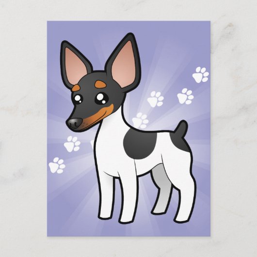 Cartoon Rat Terrier/Speelgoed Fox Terrier Briefkaart (Voorkant)