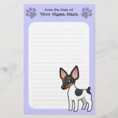 Cartoon Rat Terrier/Speelgoed Fox Terrier Briefpapier (Voorkant)