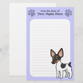 Cartoon Rat Terrier/Speelgoed Fox Terrier Briefpapier (Voorkant / Achterkant)