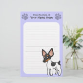 Cartoon Rat Terrier/Speelgoed Fox Terrier Briefpapier (Staand voorkant)