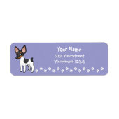 Cartoon Rat Terrier/Speelgoed Fox Terrier Etiket (Voorkant)