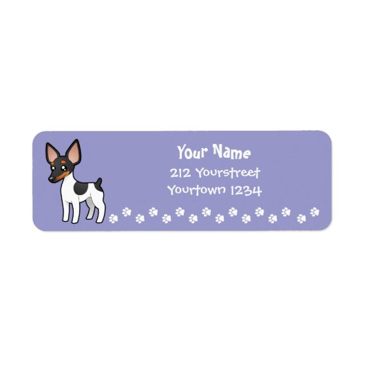 Cartoon Rat Terrier/Speelgoed Fox Terrier Etiket (Voorkant)