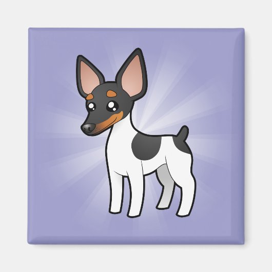 Cartoon Rat Terrier/Speelgoed Fox Terrier Magneet (Voorkant)