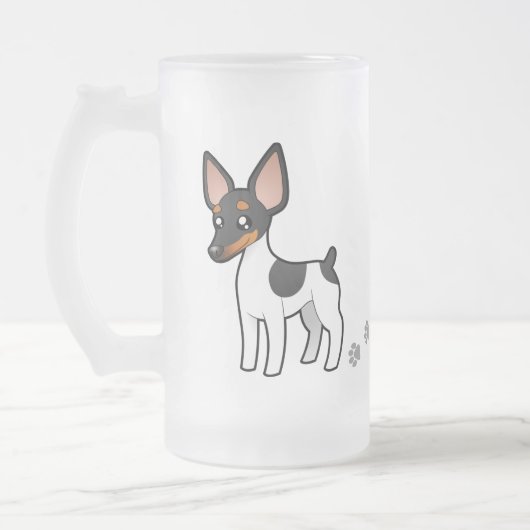 Cartoon Rat Terrier/Speelgoed Fox Terrier Matglas Bierpul (Links)